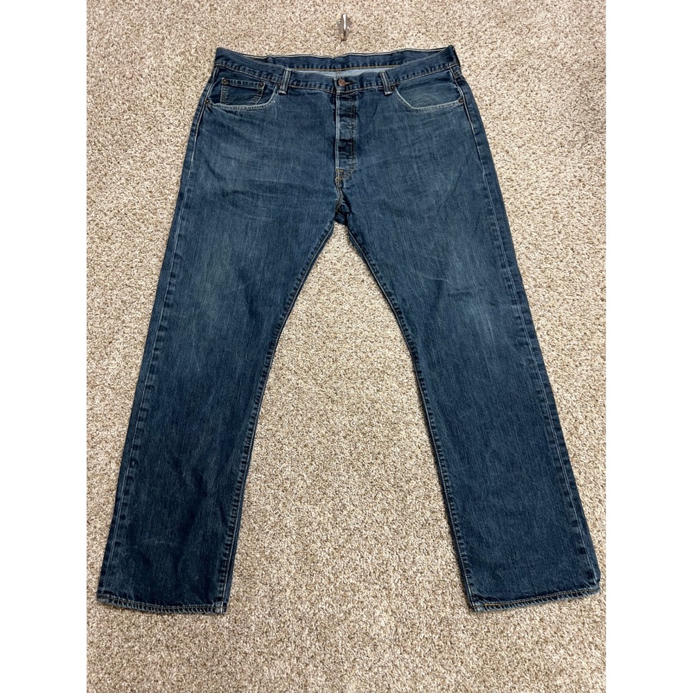 Levis 501 Original Fit Jeans Mens 40x32 Blue Denim Button Fly